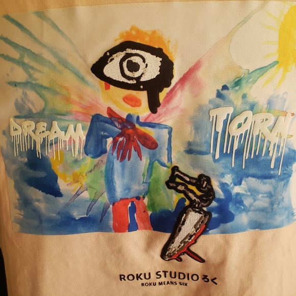 Roku Studios "Torn Dream" peachy pink XL Short Sleeve Unisex Tee. FF109 - Picture 2 of 12